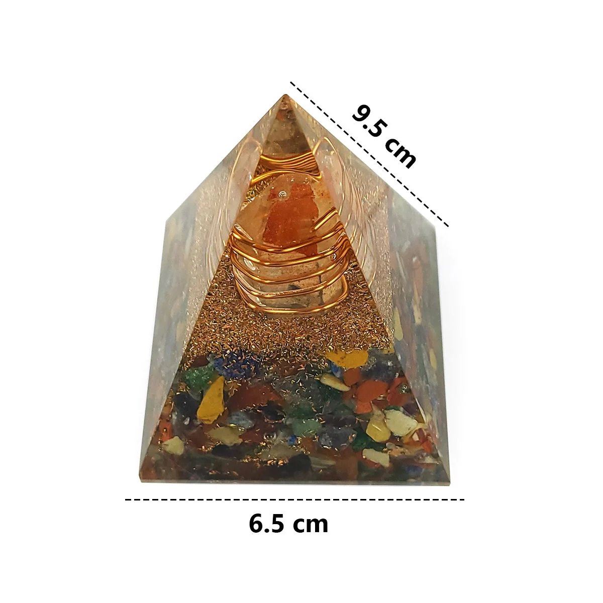 7 Chakra Orgone Pyramid | Crystal Energy Pyramid - Image 5