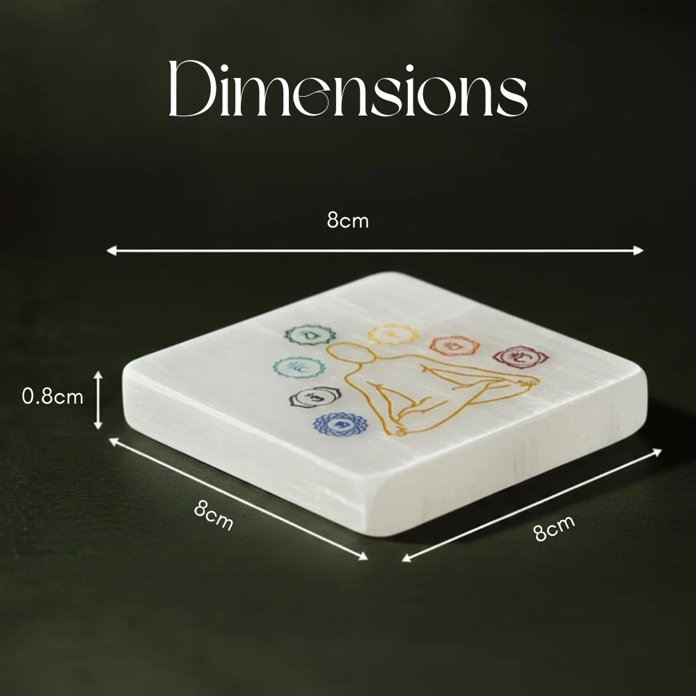 7 Chakra Selenite Charging Plate - Image 3