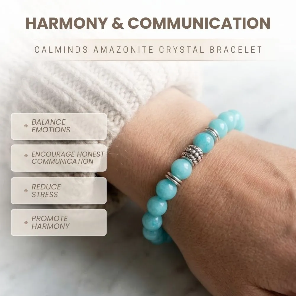 Amazonite Bracelet for Stress Relief & Anxiety | Natural Healing Crystal (8mm) - Image 3