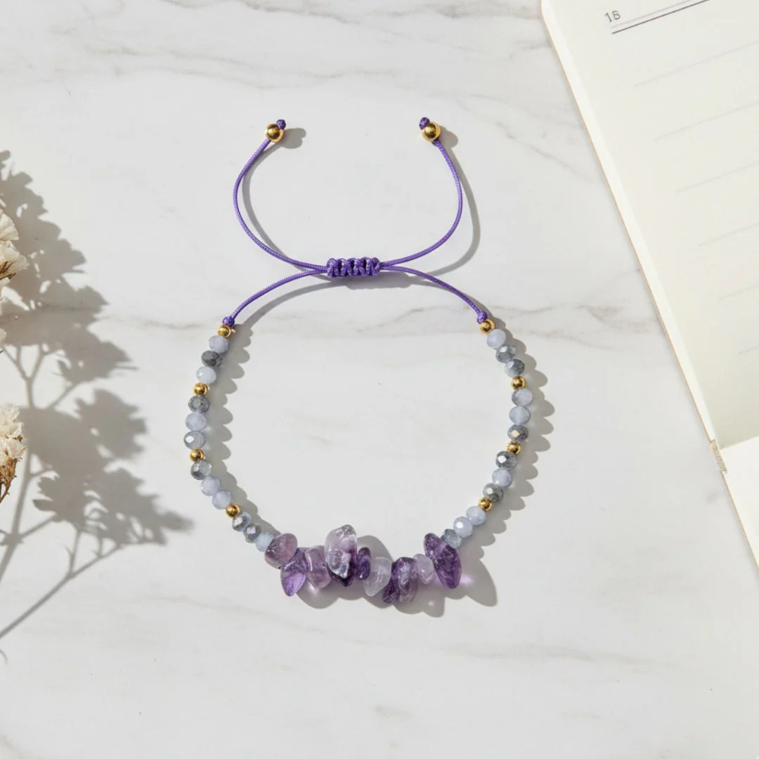 Amethyst Beads Thread Bracelet