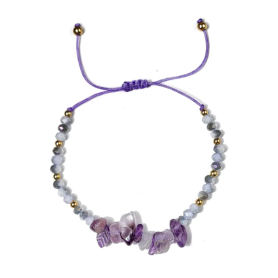 Amethyst Beads Thread Bracelet - Image 2