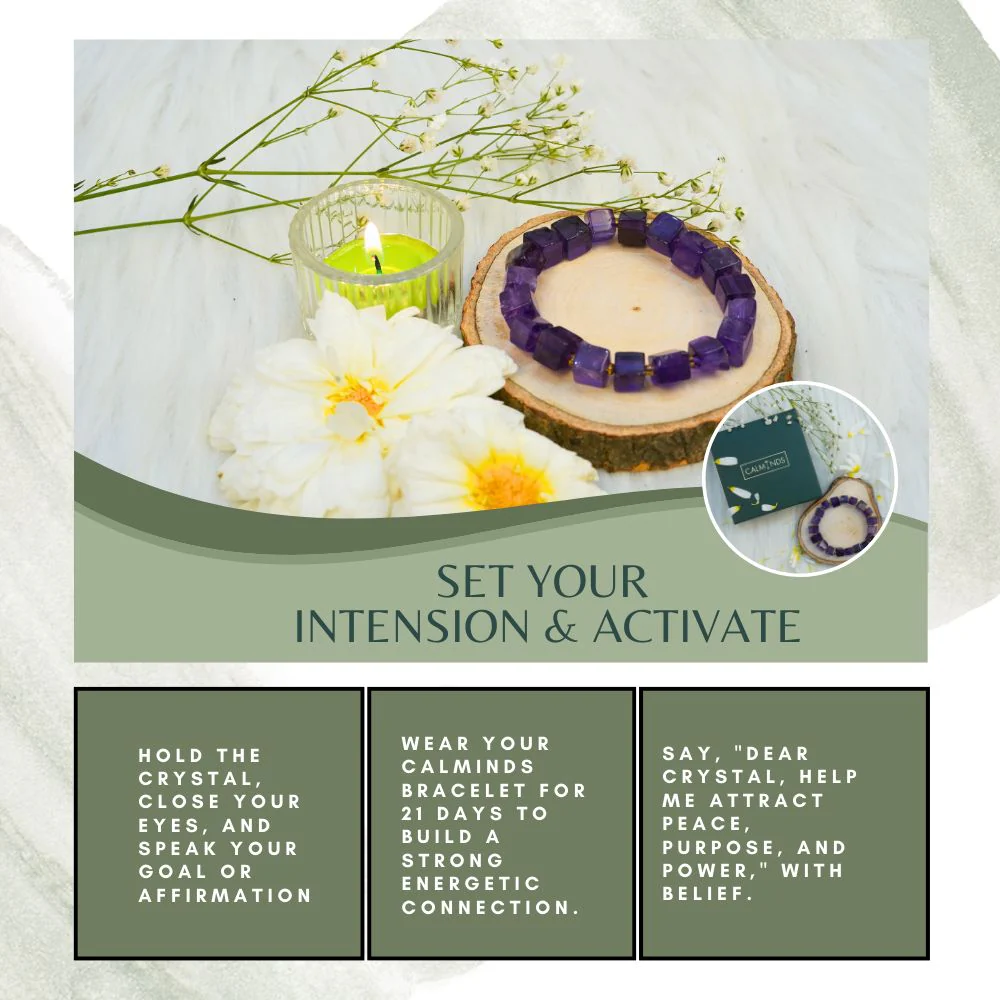 Amethyst Box Bead Bracelet - Image 3