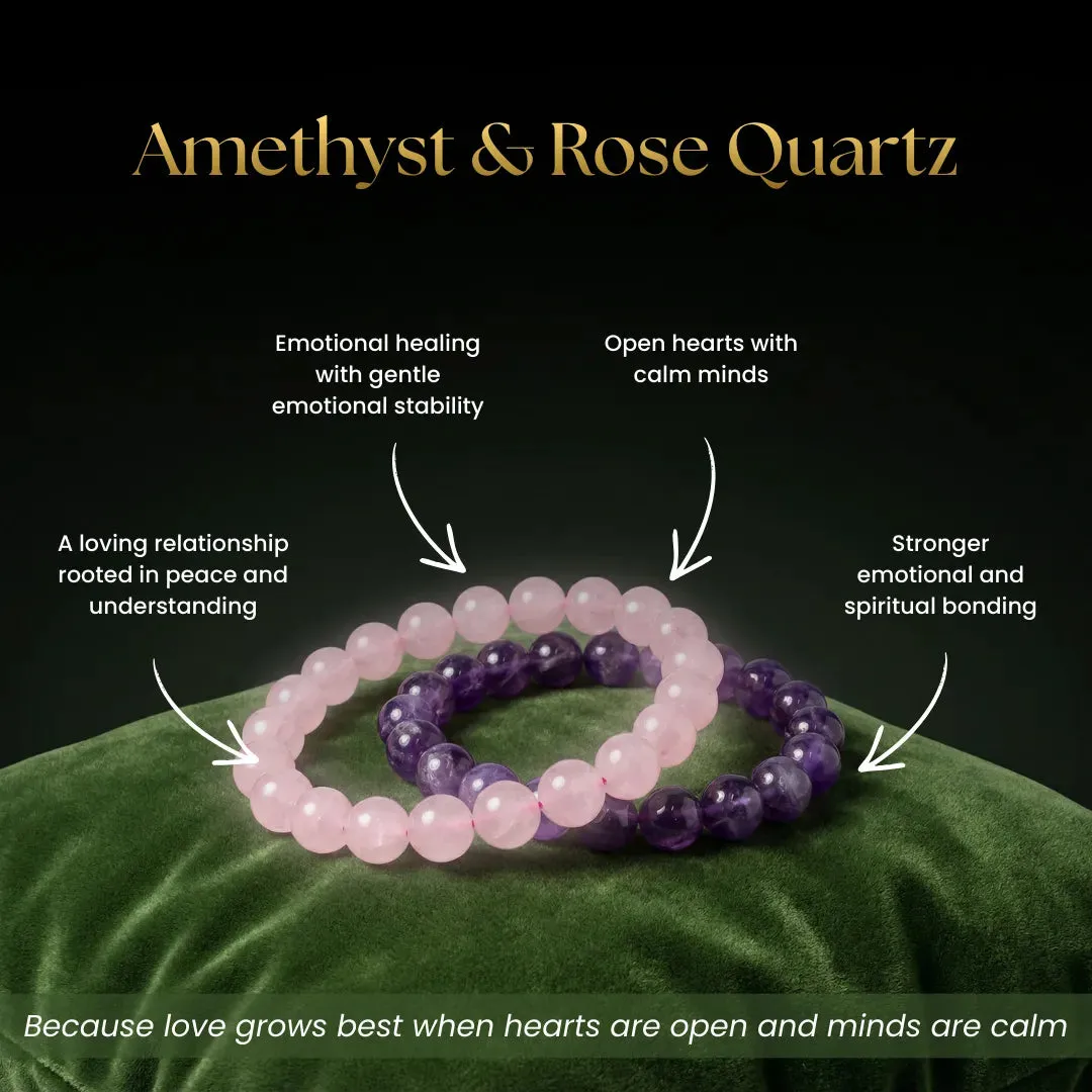 Amethyst & Rose Quartz Couple Bracelets – Classic Edition for Love & Harmony - Image 3
