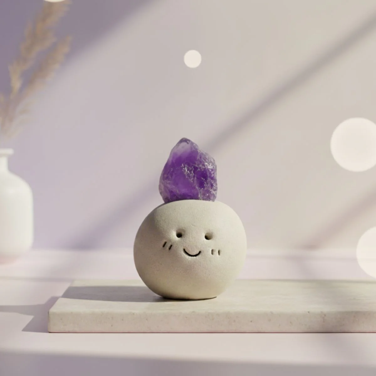 Amethyst Stone Happy Buddy