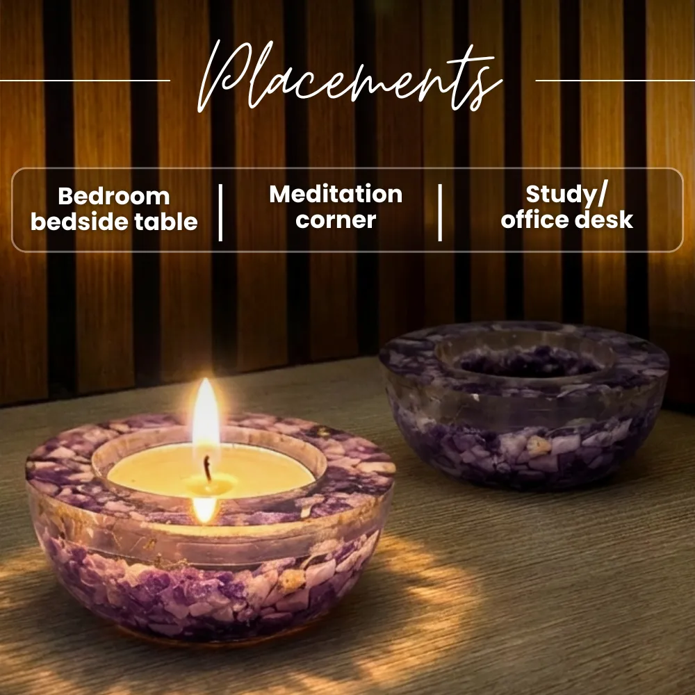 Amethyst Tea Light Candle Holder (Set of 2) - Image 4