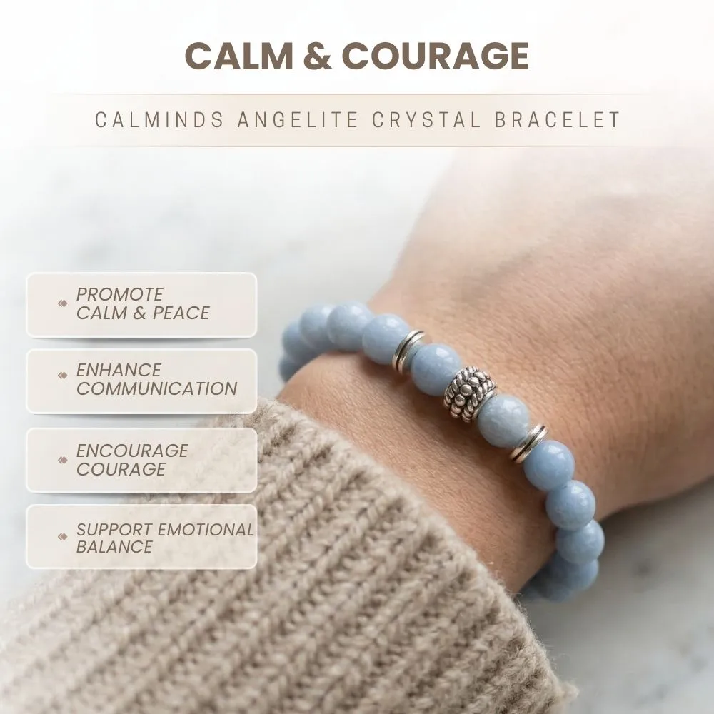 Angelite Crystal Bracelet For Spiritual Awareness - (8mm) - Image 3