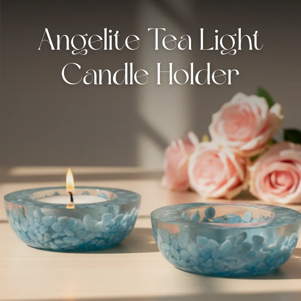 Angelite Tea Light Candle Holder set