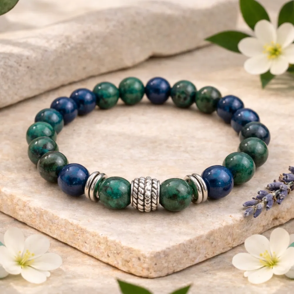Azurite Crystal Bracelet For Focus & Clarity - (8mm)
