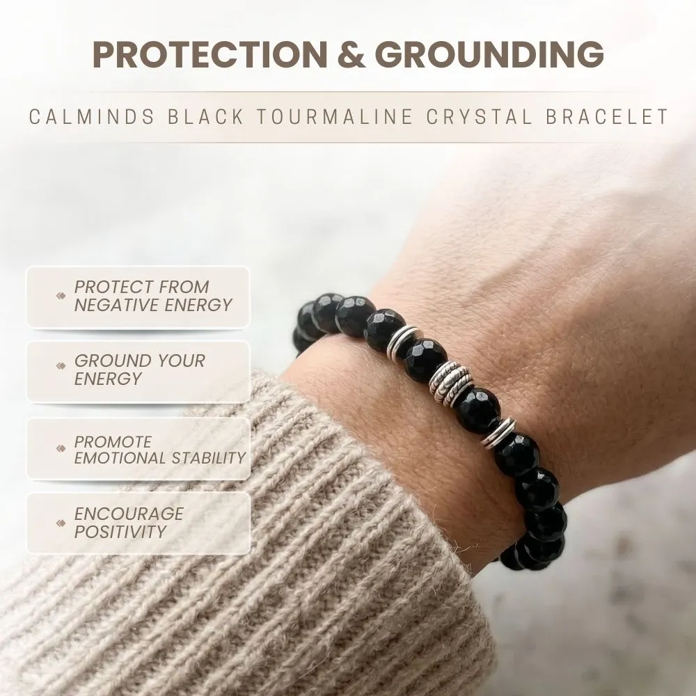Black Tourmaline Healing Bracelet For Protection - (8mm) - Image 3