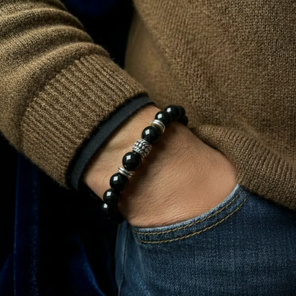 Black Tourmaline Healing Bracelet For Protection - (8mm) - Image 4