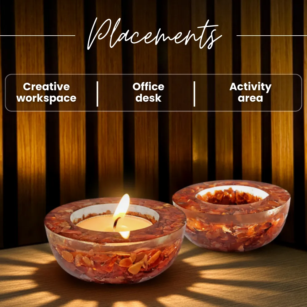 Carnelian Tea Light Candle Holder (Set of 2) - Image 4