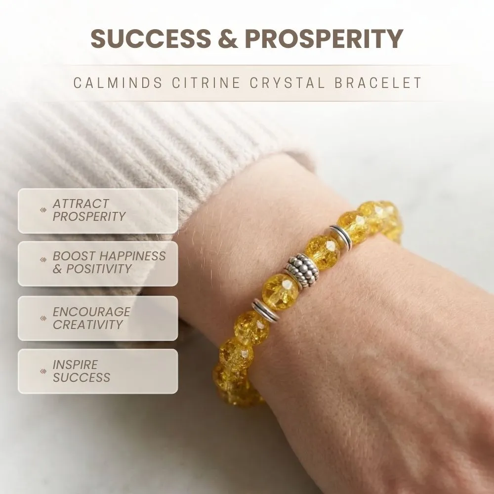 Citrine Crystal Bracelet For Success & New Opportunities - (8mm) - Image 3