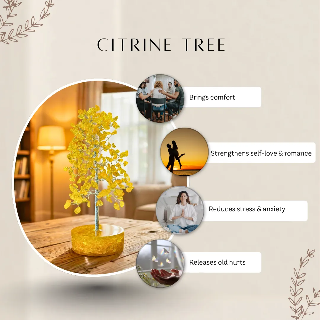 Natural Citrine Crystal Tree 25cm with Orgonite - Image 6