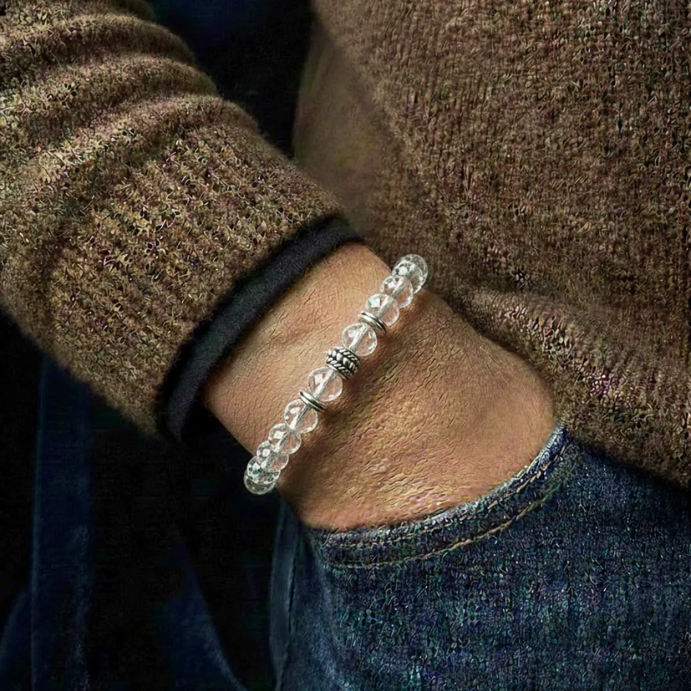 Clear Quartz Crystal Bracelet With Charm - Image 4
