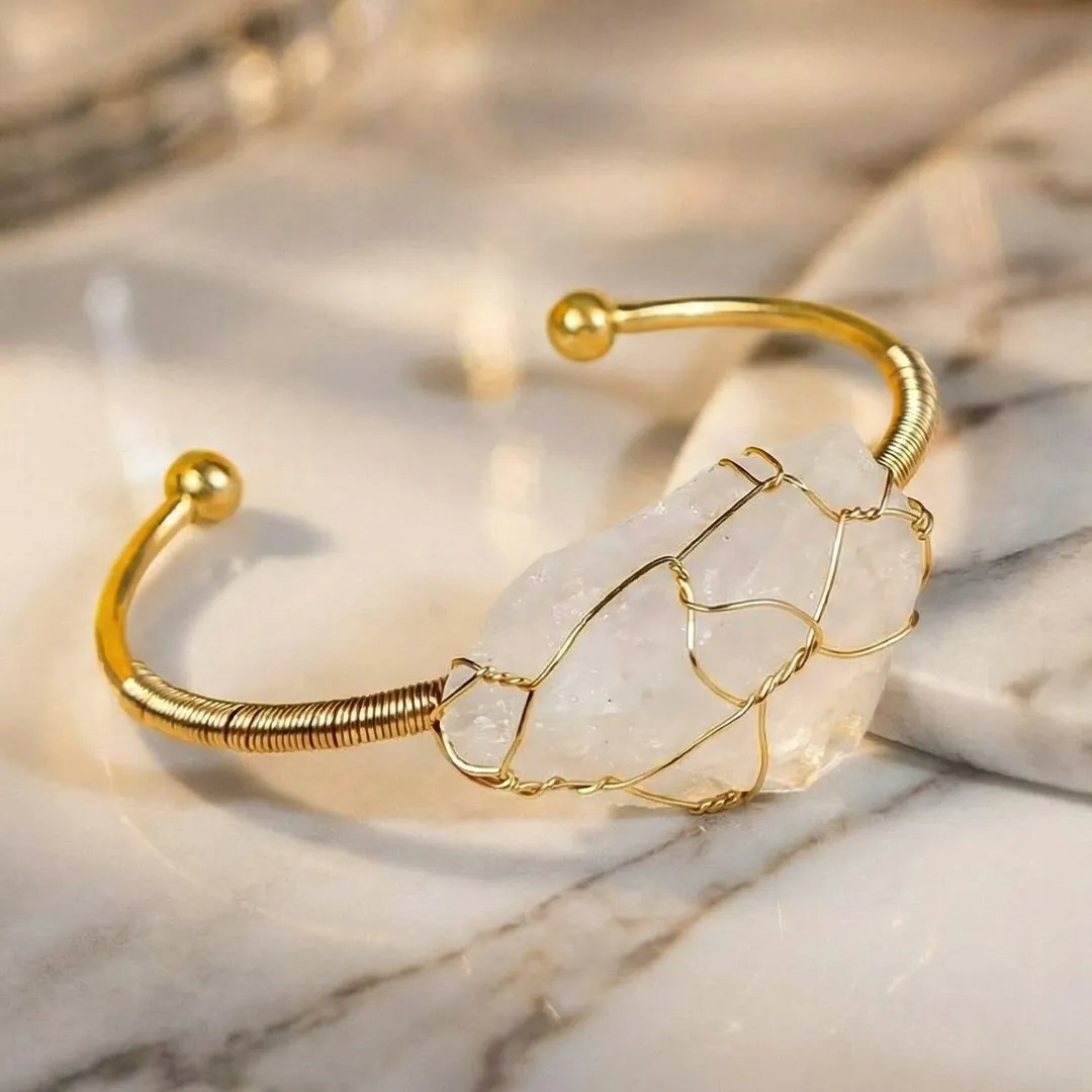 Clear Quartz Rough Bracelet | Energy Cleansing & Clarity - Image 2