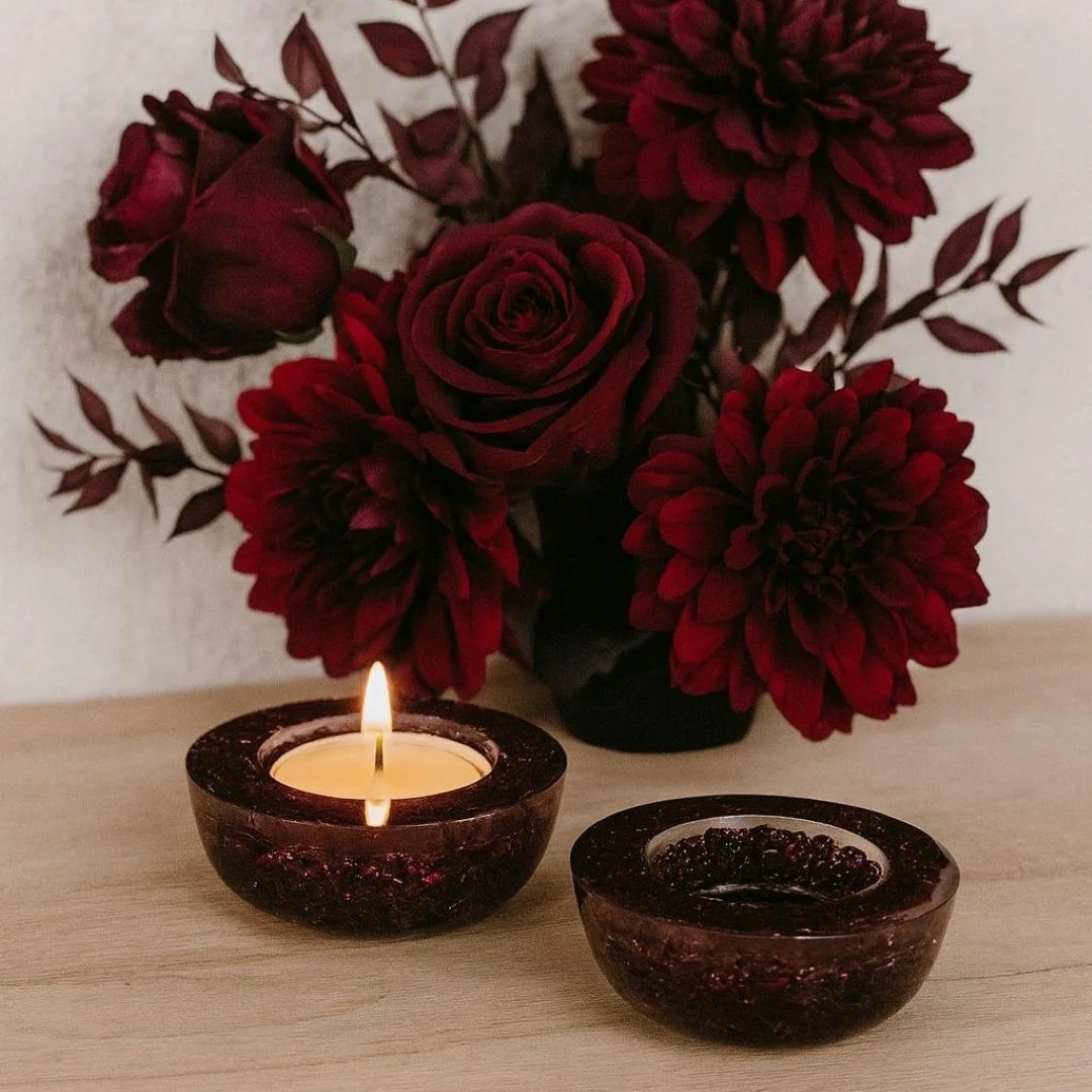 Garnet Tea Light Candle Holder (Set of 2) - Image 2