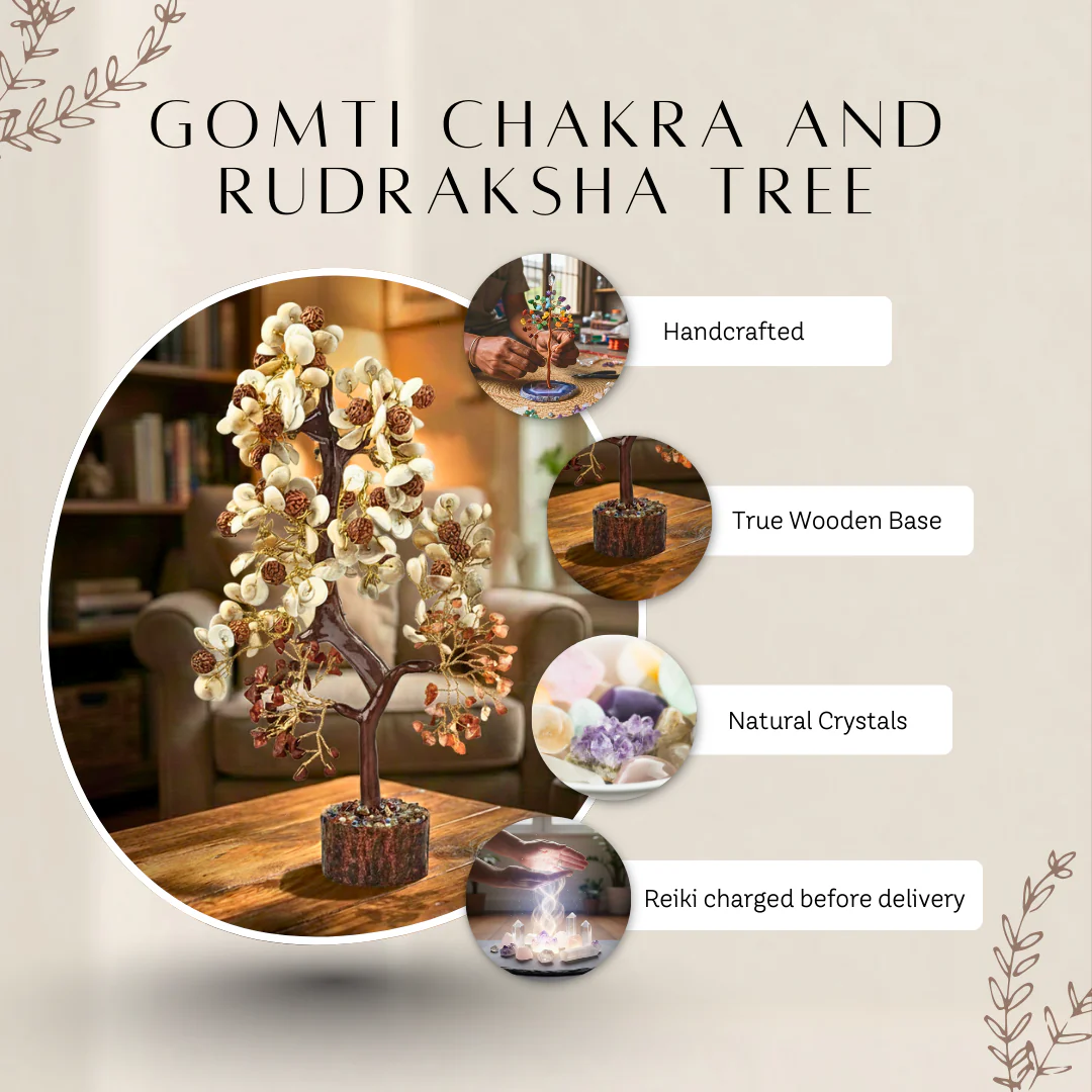 Gomti Chakra and Rudraksha Crystal Tree - Image 5