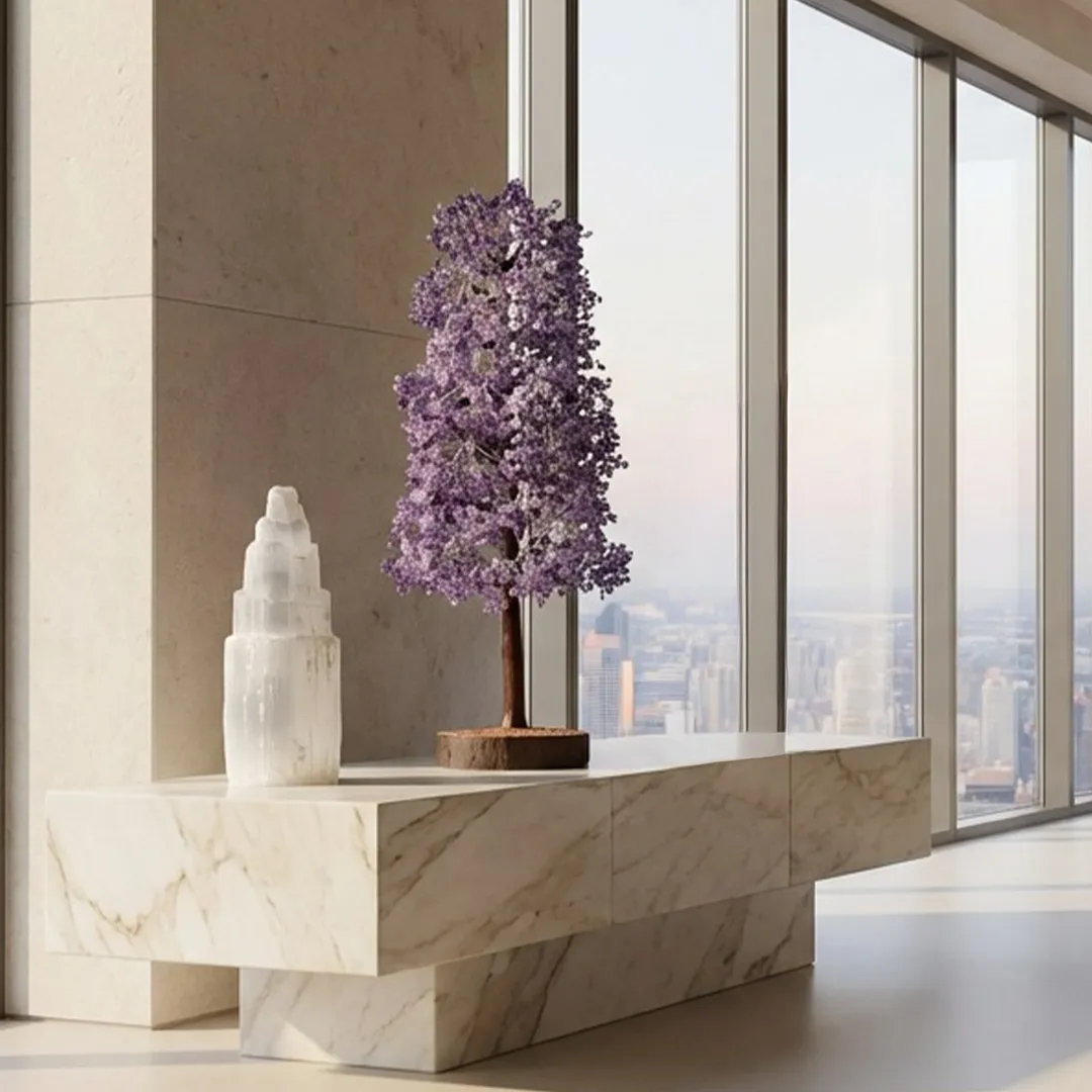 Grand Amethyst Crystal Tree - 5000 Beads (3FT) - Image 3