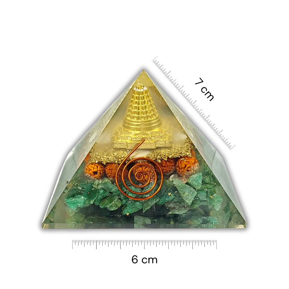 Green Aventurine Orgonite Pyramid | Prosperity Crystal Pyramid - Image 3