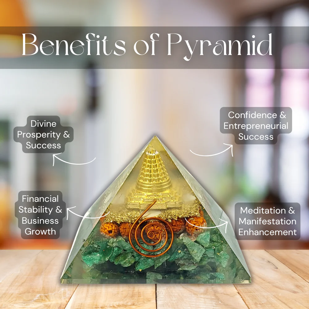 Green Aventurine Orgonite Pyramid | Prosperity Crystal Pyramid - Image 4