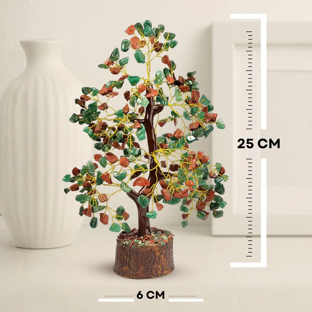 Green Aventurine Red Jasper Crystal Tree - Image 3