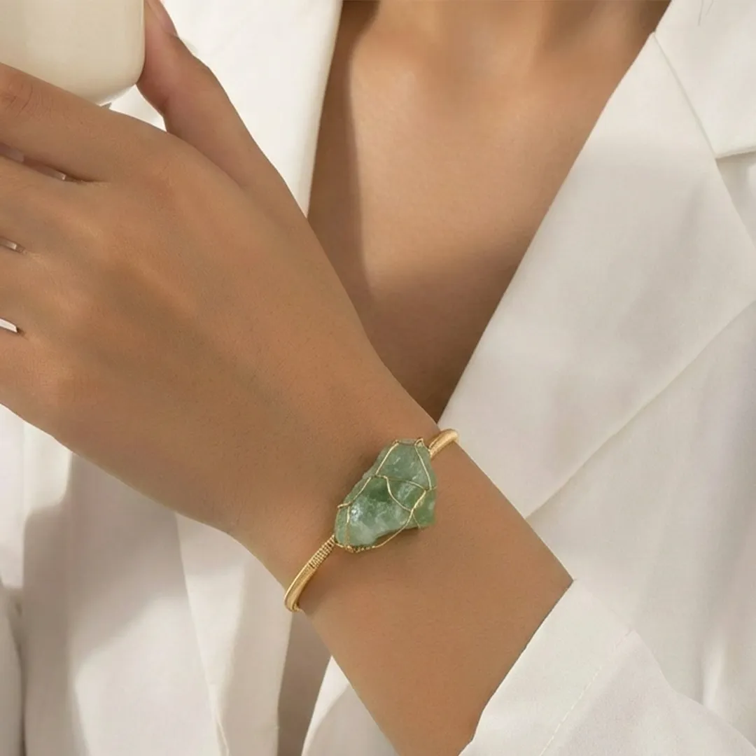 Green Aventurine Rough Bracelet | Luck, Growth & New Opportunities