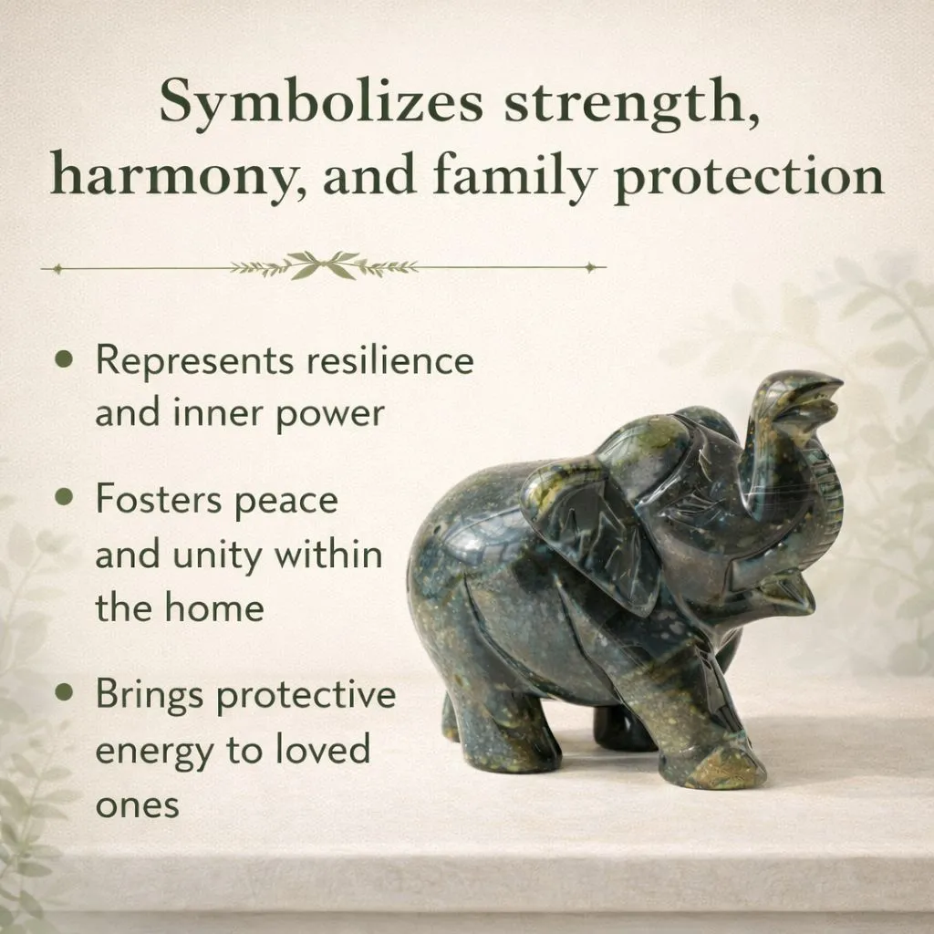Labradorite Elephant Figurine | Natural Stone Elephant Décor - Image 4