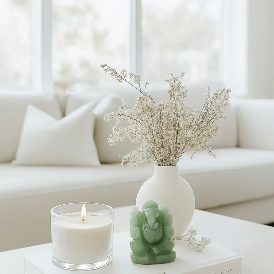 Natural Green Jade Ganesha Idol - Image 3