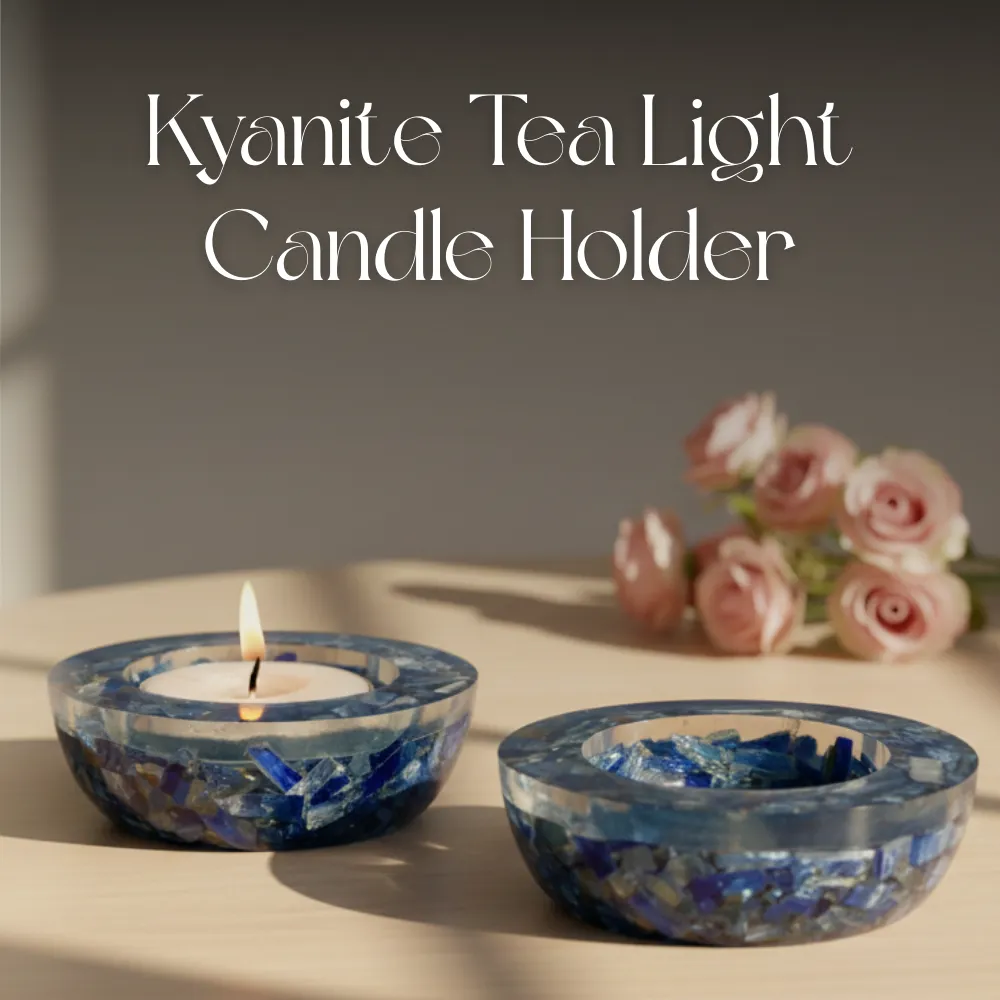 Kyanite Tea Light Candle Holder set