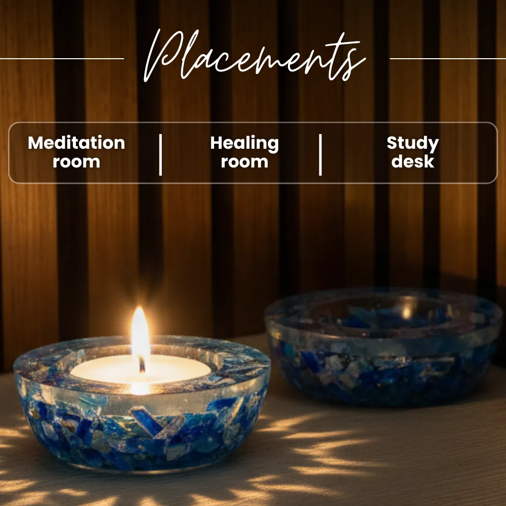 Kyanite Tea Light Candle Holder set - Image 4