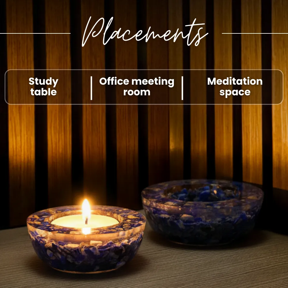 Lapis Lazuli Tea Light Candle Holder (Set of 2) - Image 4