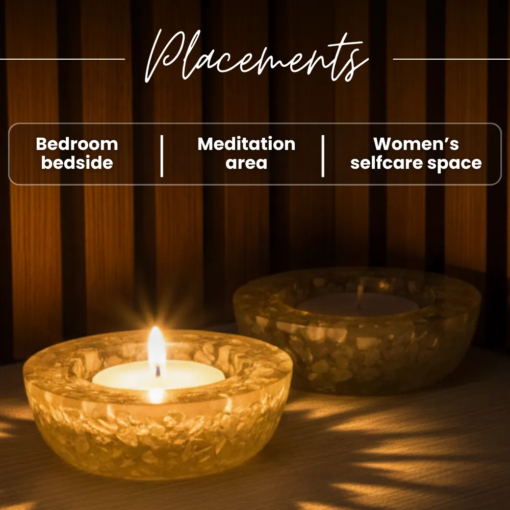 Moonstone Tea Light Candle Holder set - Image 4