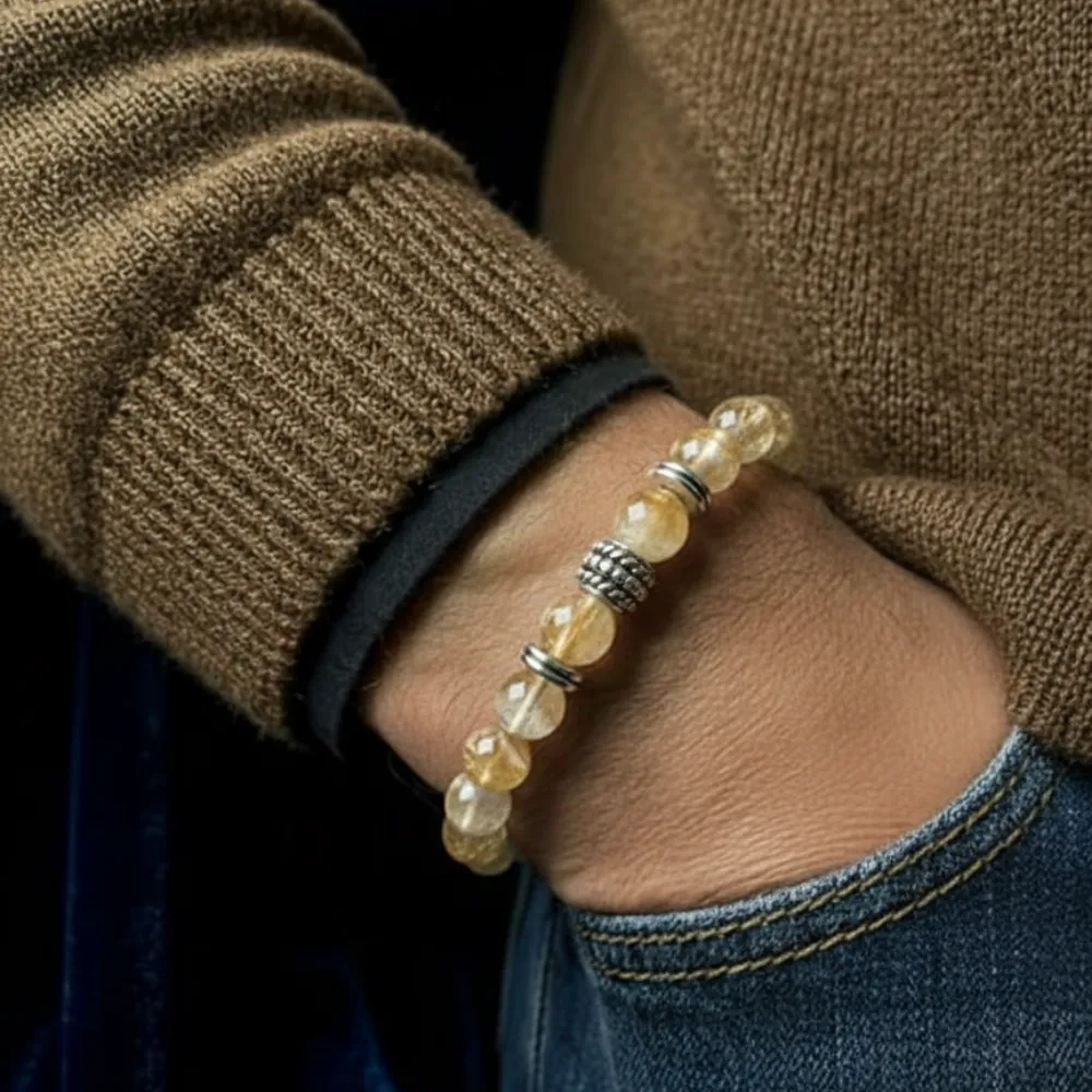 Natural Citrine Bracelet For Success & Financial Growth - (8mm) - Image 4