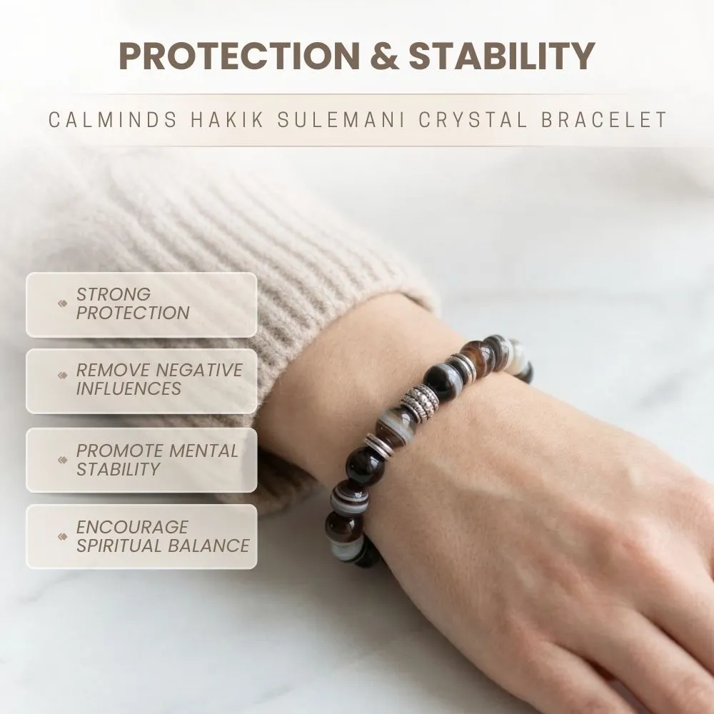 Natural Hakik Sulemani Bracelet For Protection - (8mm) - Image 9