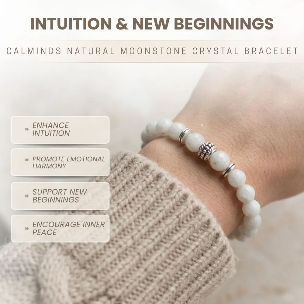 Natural Moonstone Crystal Bracelet For Manifestation - (8mm) - Image 3