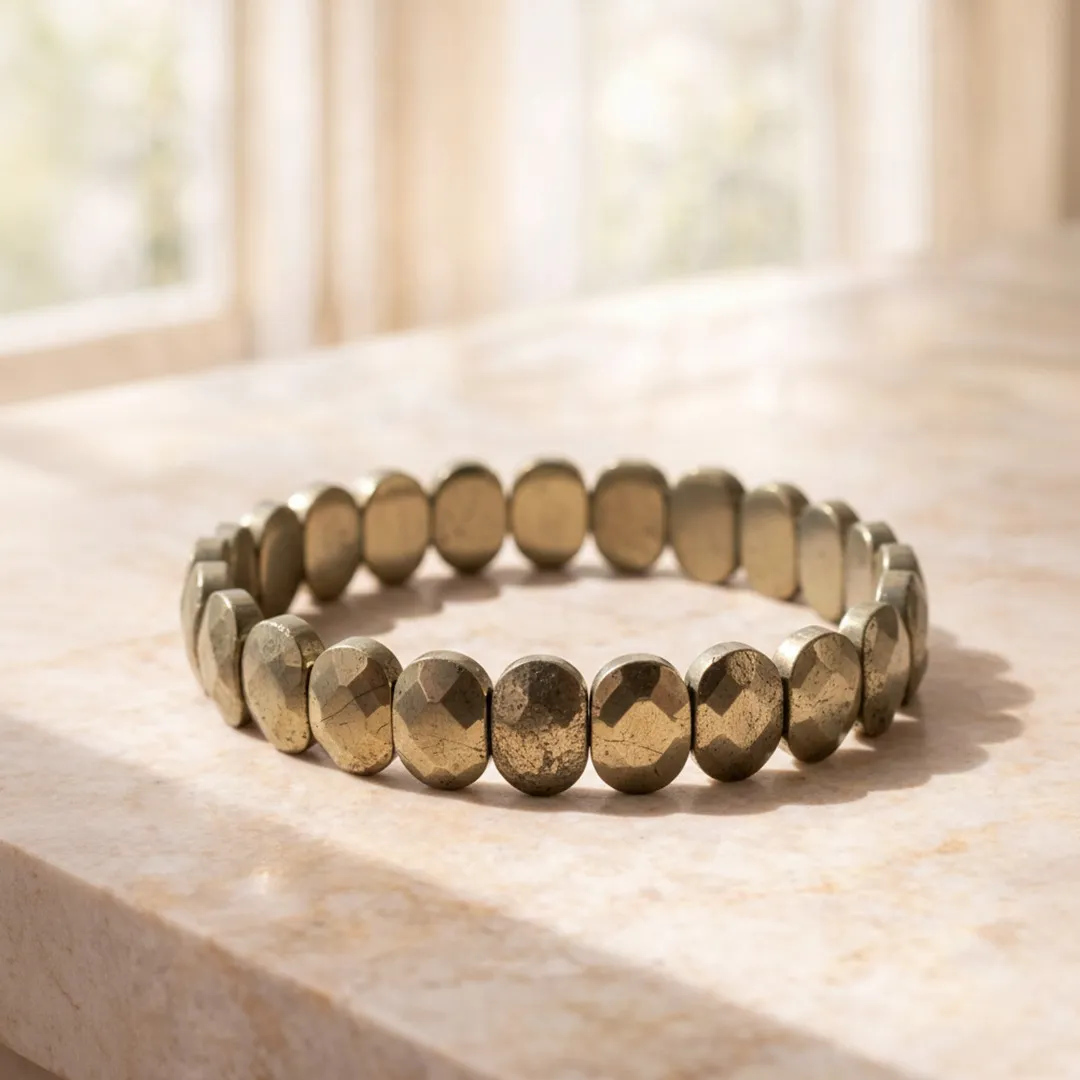 Natural Raw Pyrite Bracelet for Wealth - 100% Original Pyrite Stone - Image 3
