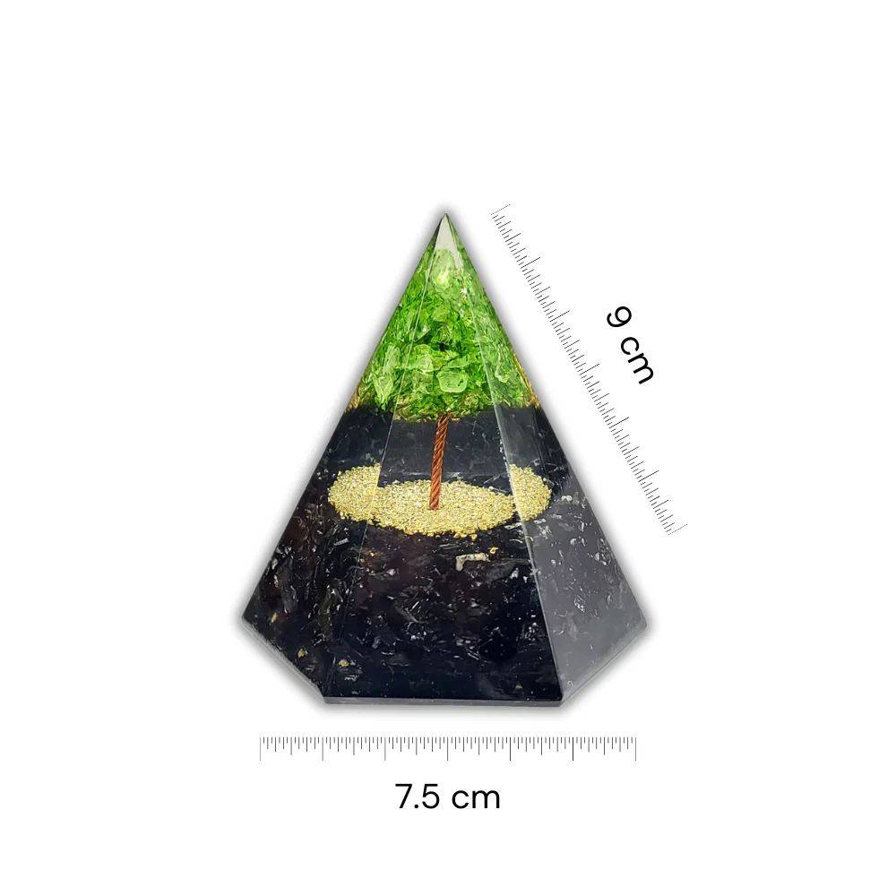 Peridot Tree Orgonite Pyramid - Image 5