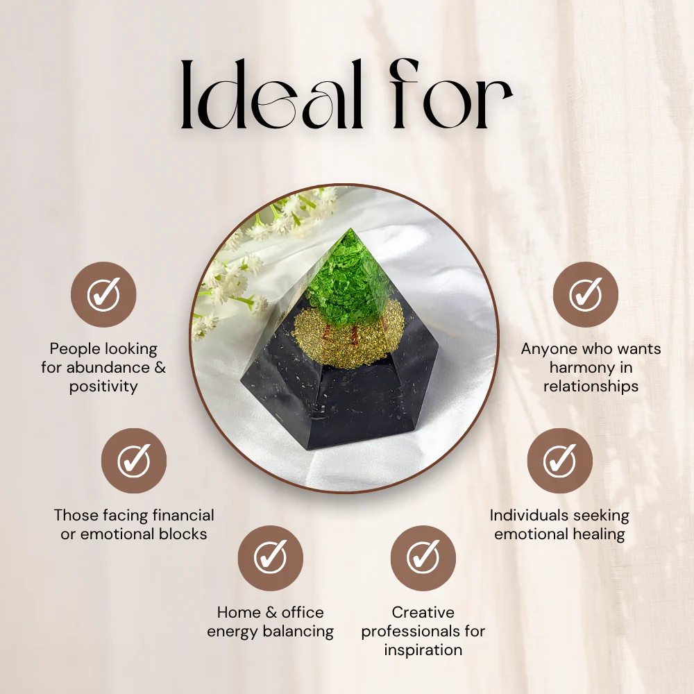 Peridot Tree Orgonite Pyramid - Image 6
