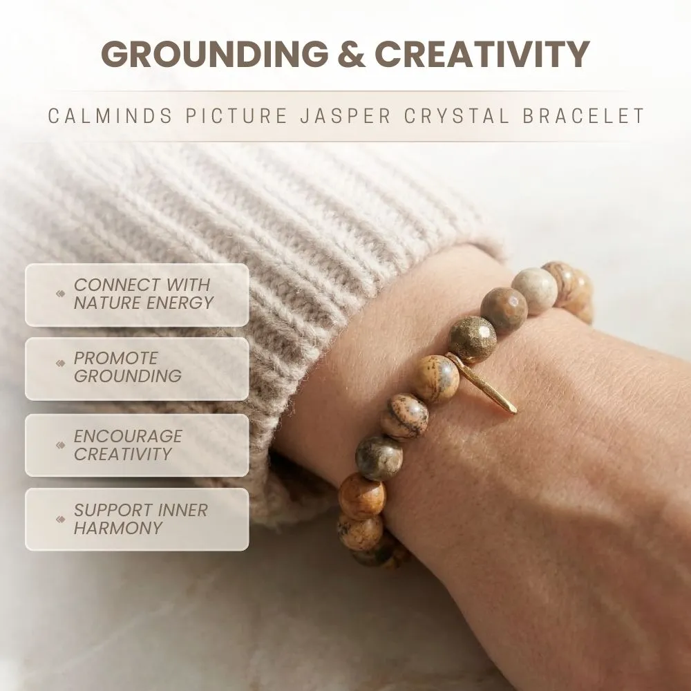 Natural Picture Jasper Bracelet | Grounding & Stability Crystal - Image 3
