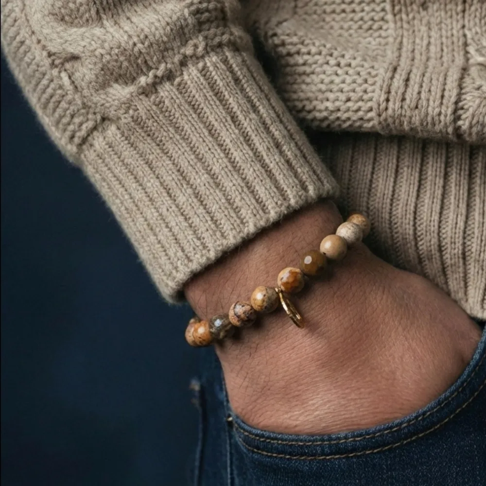 Natural Picture Jasper Bracelet | Grounding & Stability Crystal - Image 4