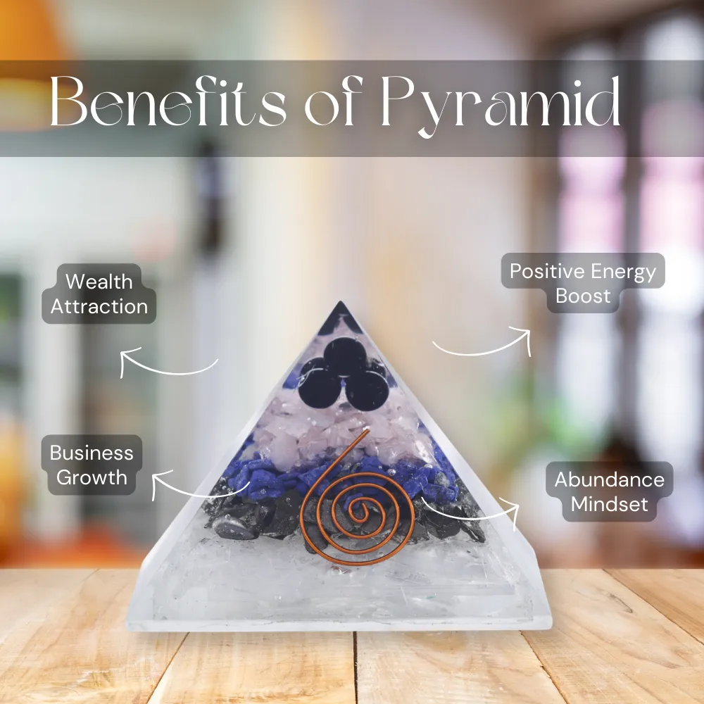 Prosperity Magnet Orgonite Pyramid | Abundance Energy Pyramid - Image 3
