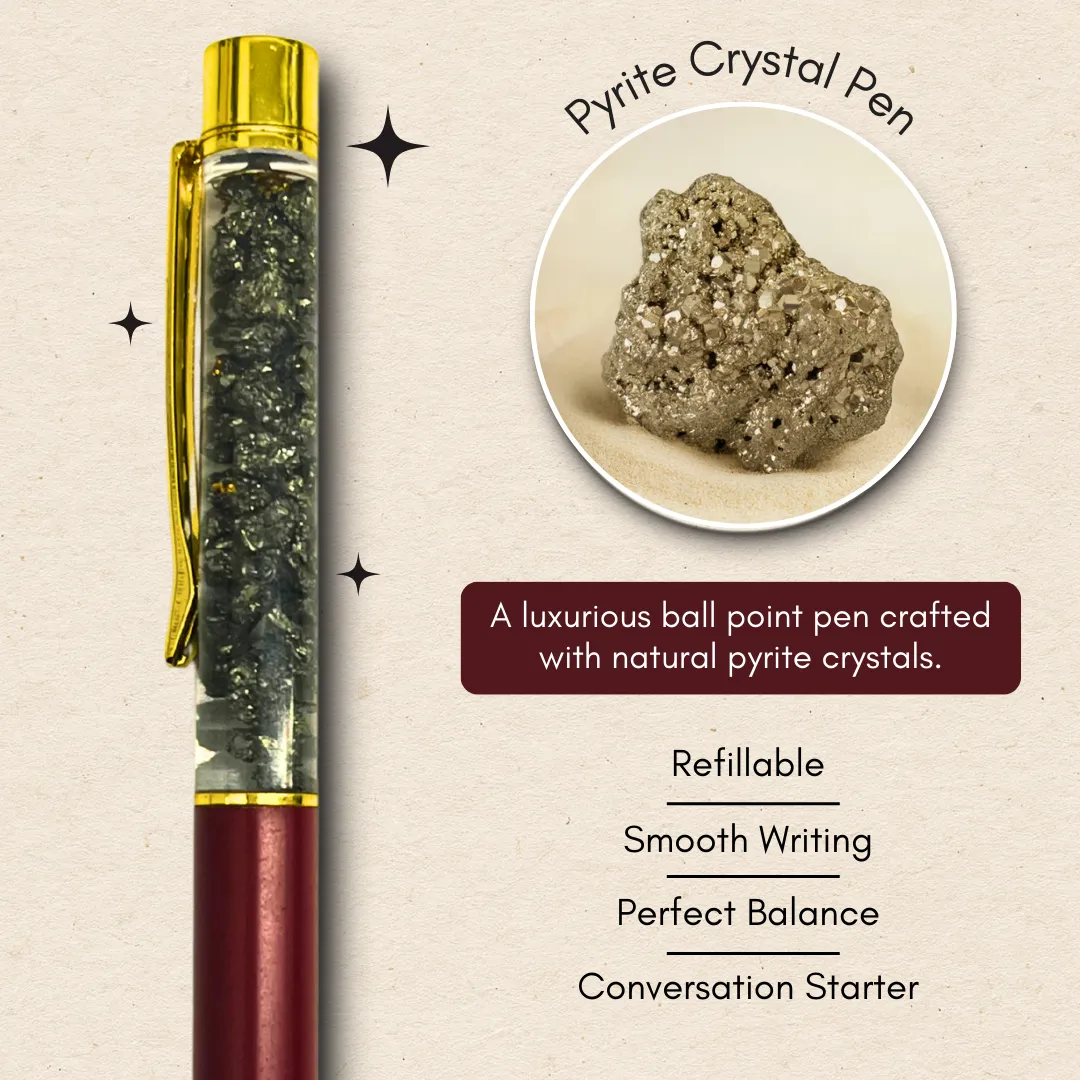 Pyrite Crystal Ball Pen | Wine Edition - Image 2
