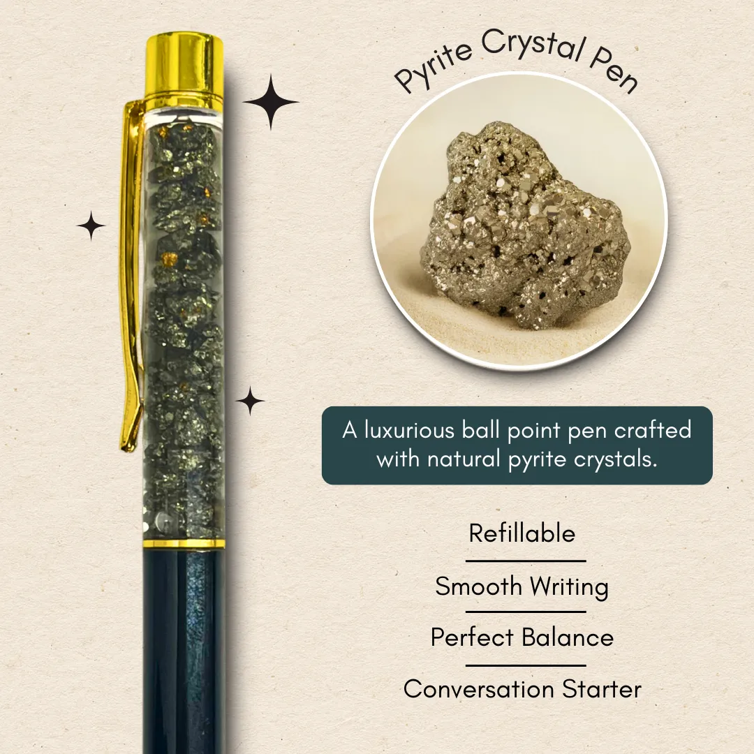 Pyrite Crystal Ball Pen | Black Edition - Image 2