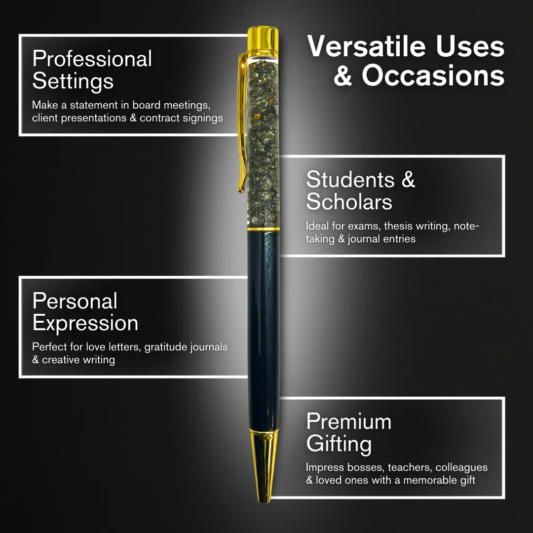 Pyrite Crystal Ball Pen | Black Edition - Image 6