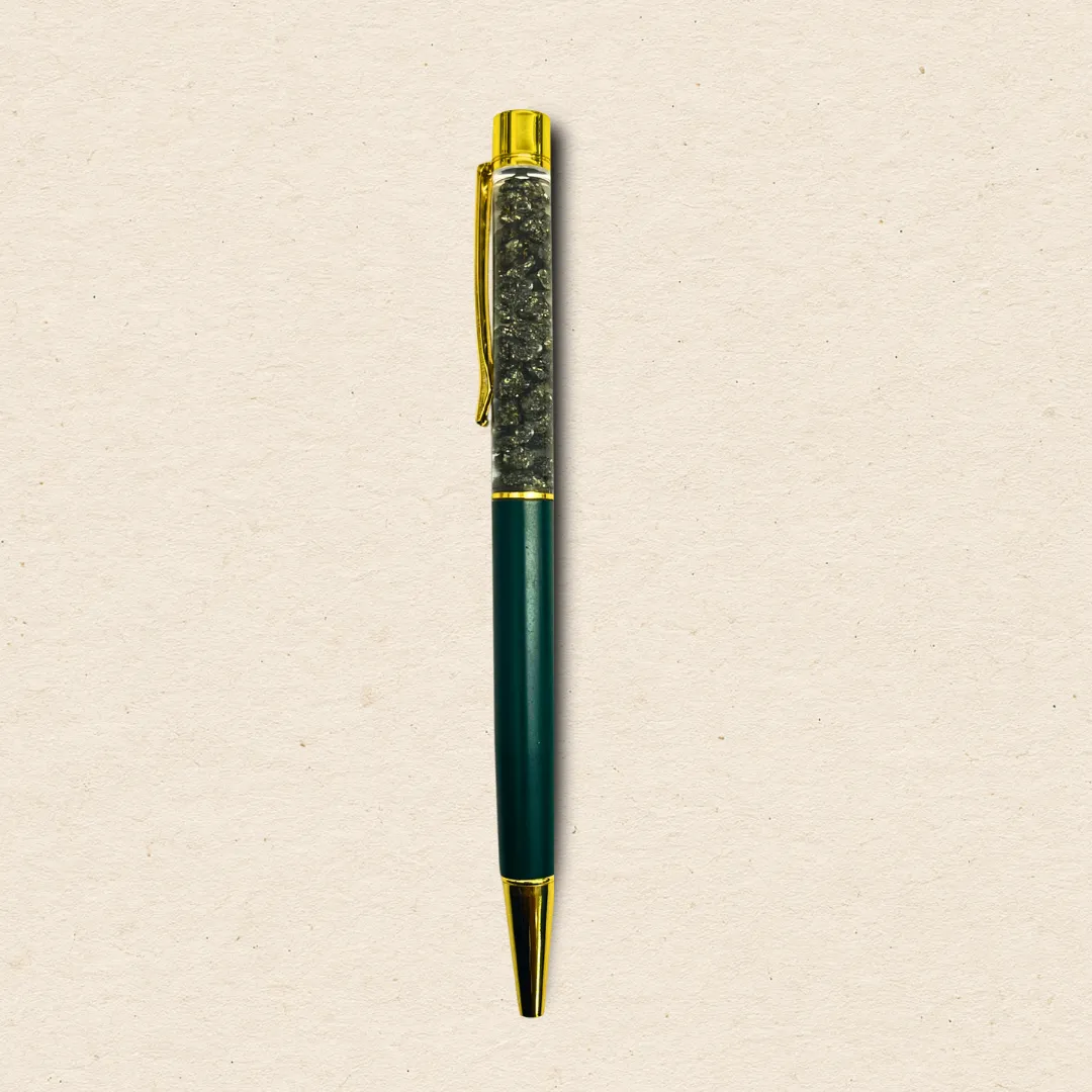 Pyrite Crystal Ball Pen | Green Edition - Image 3