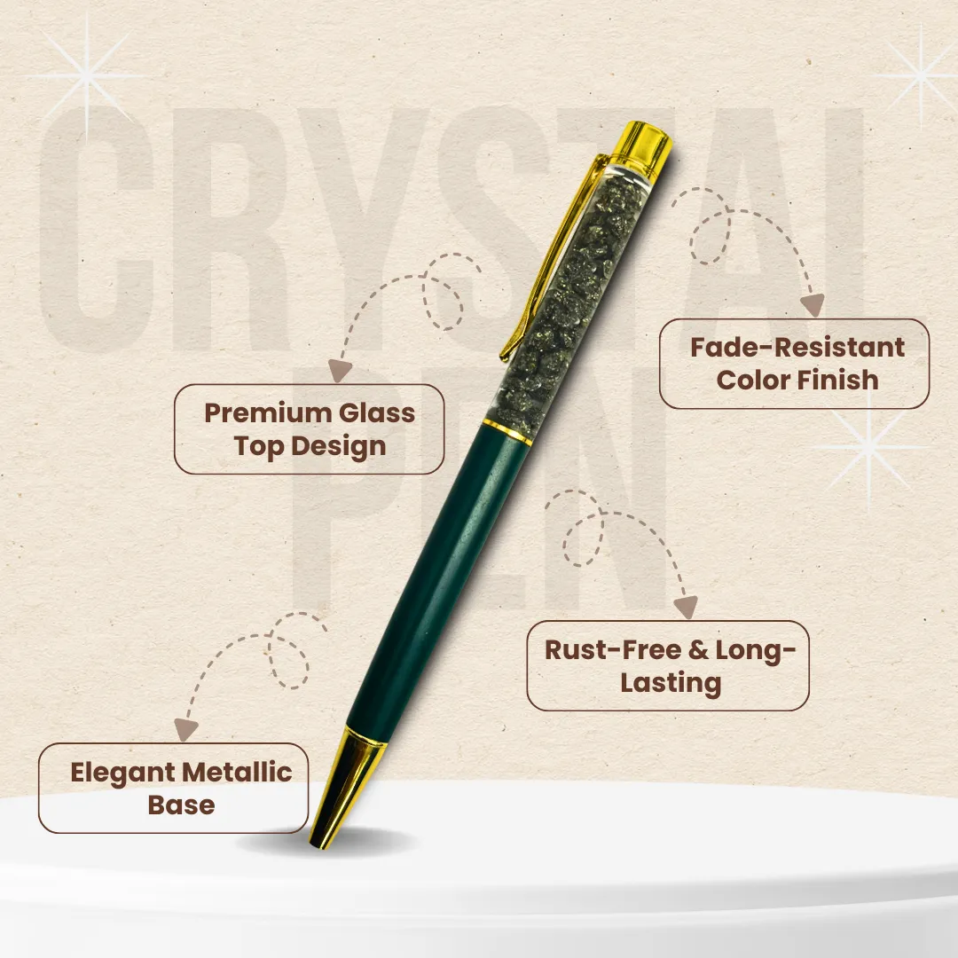 Pyrite Crystal Ball Pen | Green Edition - Image 4