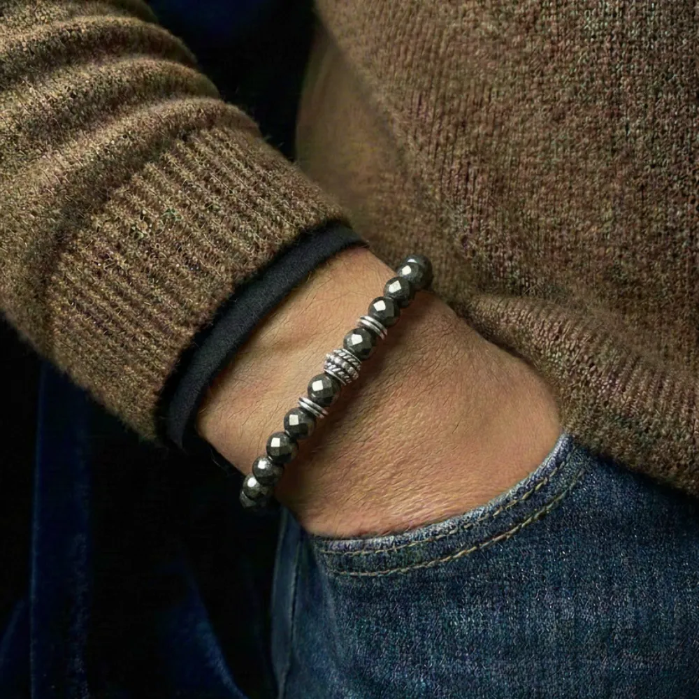 Pyrite Crystal Bracelet For Money & Abundance - (8mm) - Image 4