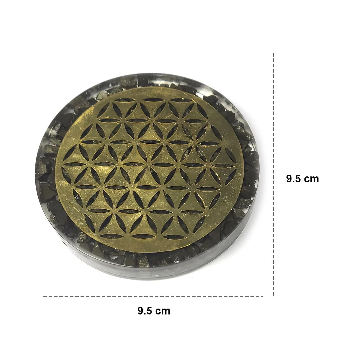 Natural Pyrite Crystal Wealth Coasters (Set of 2) - Image 3