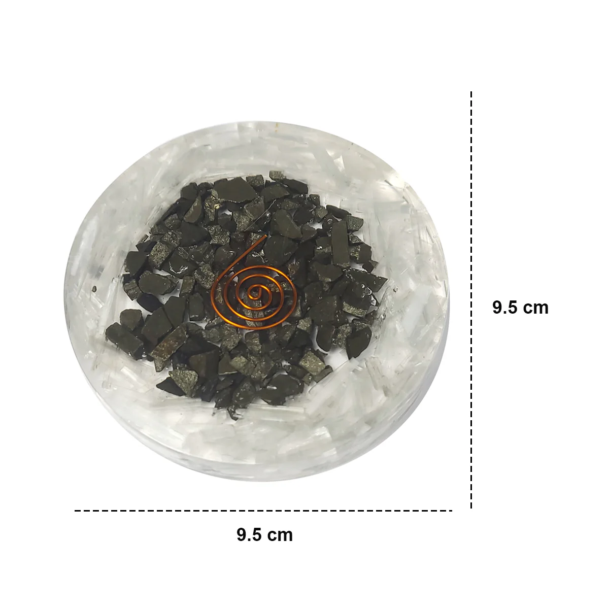 Pyrite Sri Yantra Orgonite Coaster (set of 2) - Image 3