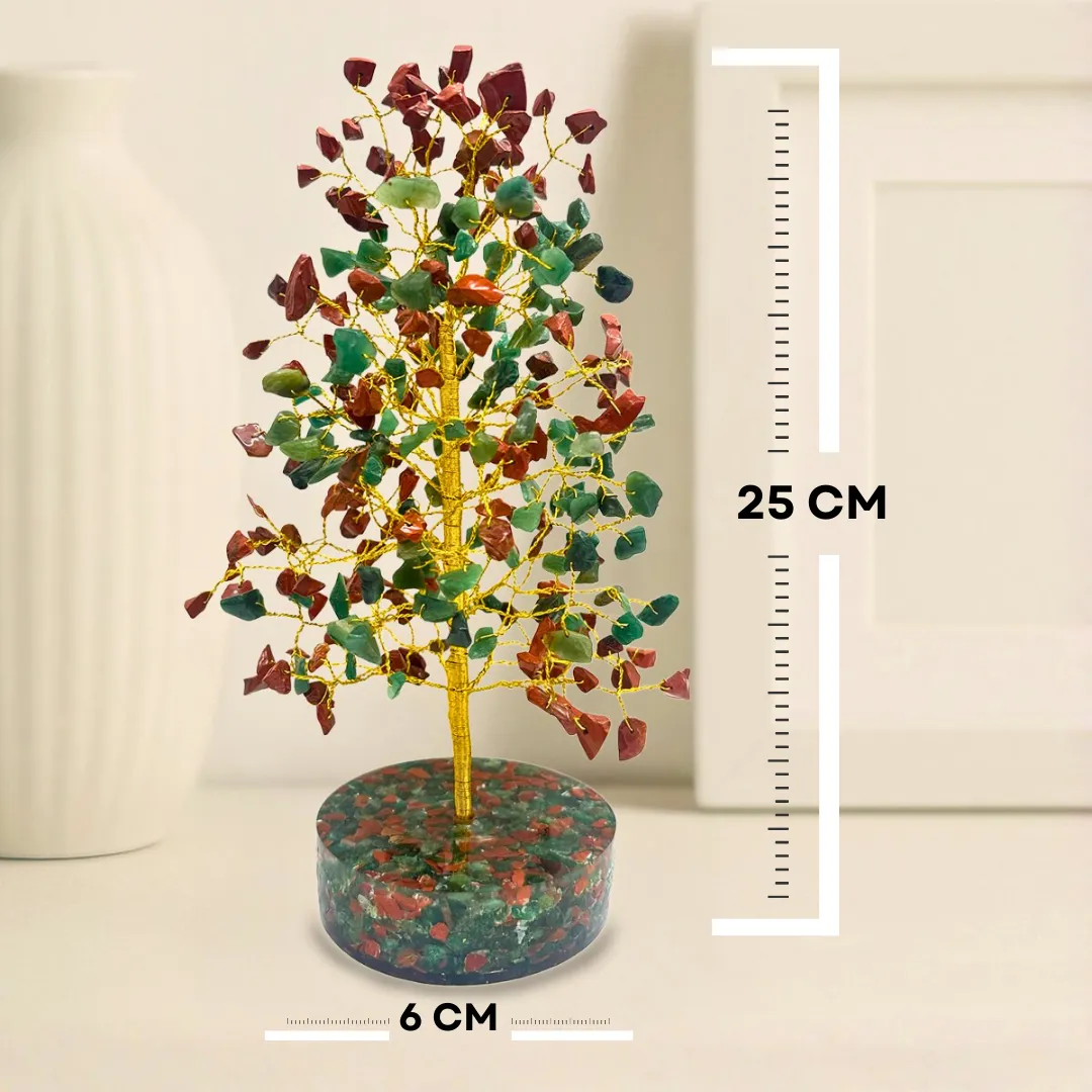 Red–Green Crystal Tree with Orgonite Base - Image 3
